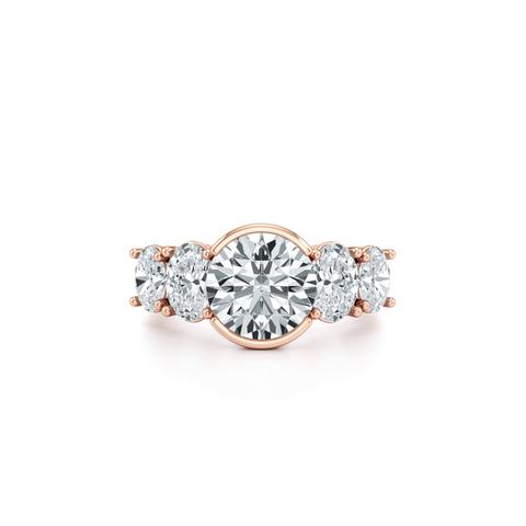 360 degree view of Neria Five-Stone Half Bezel Engagement Ring