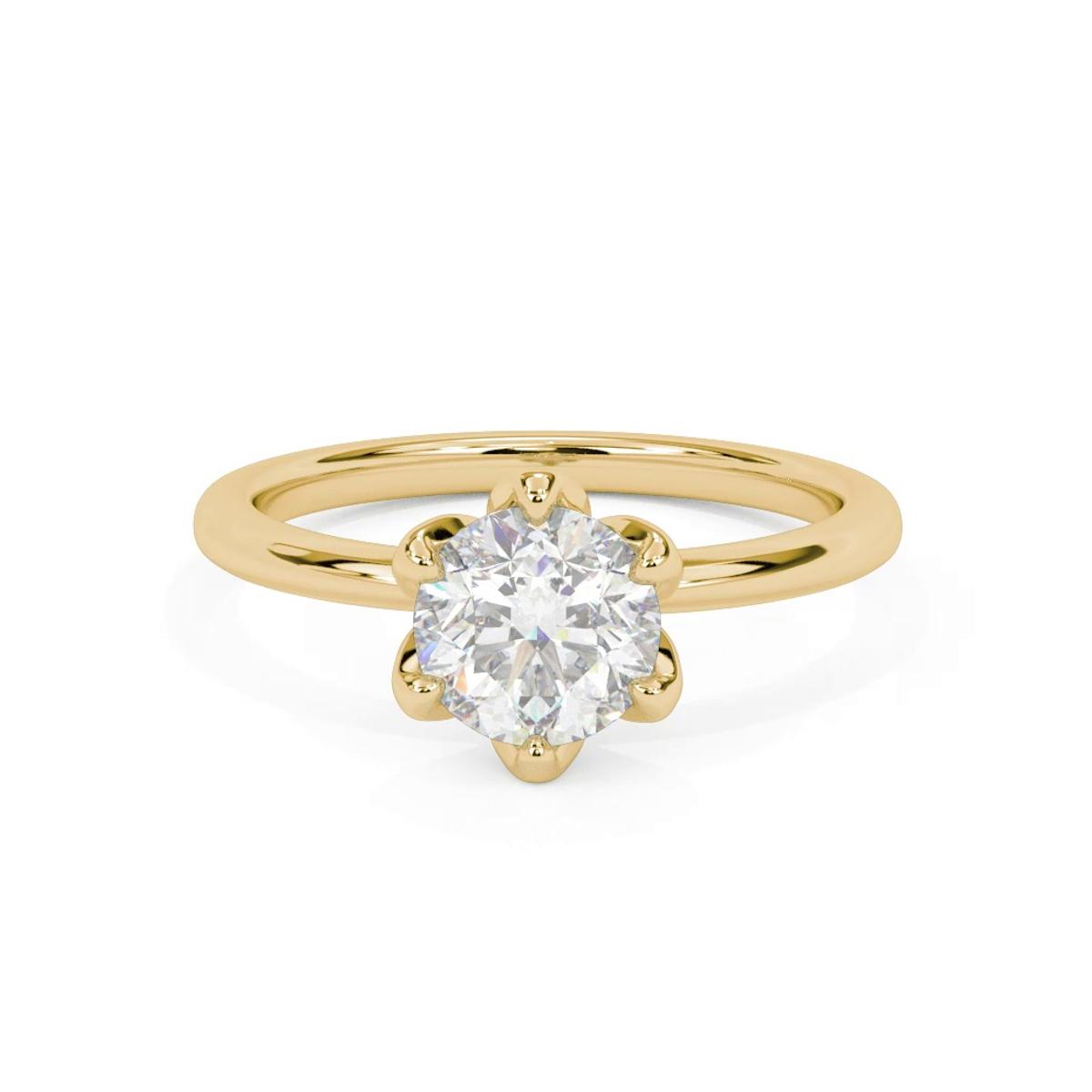360 degree view of Blanche Six-Prong Petal Shaped Solitaire Engagement Ring
