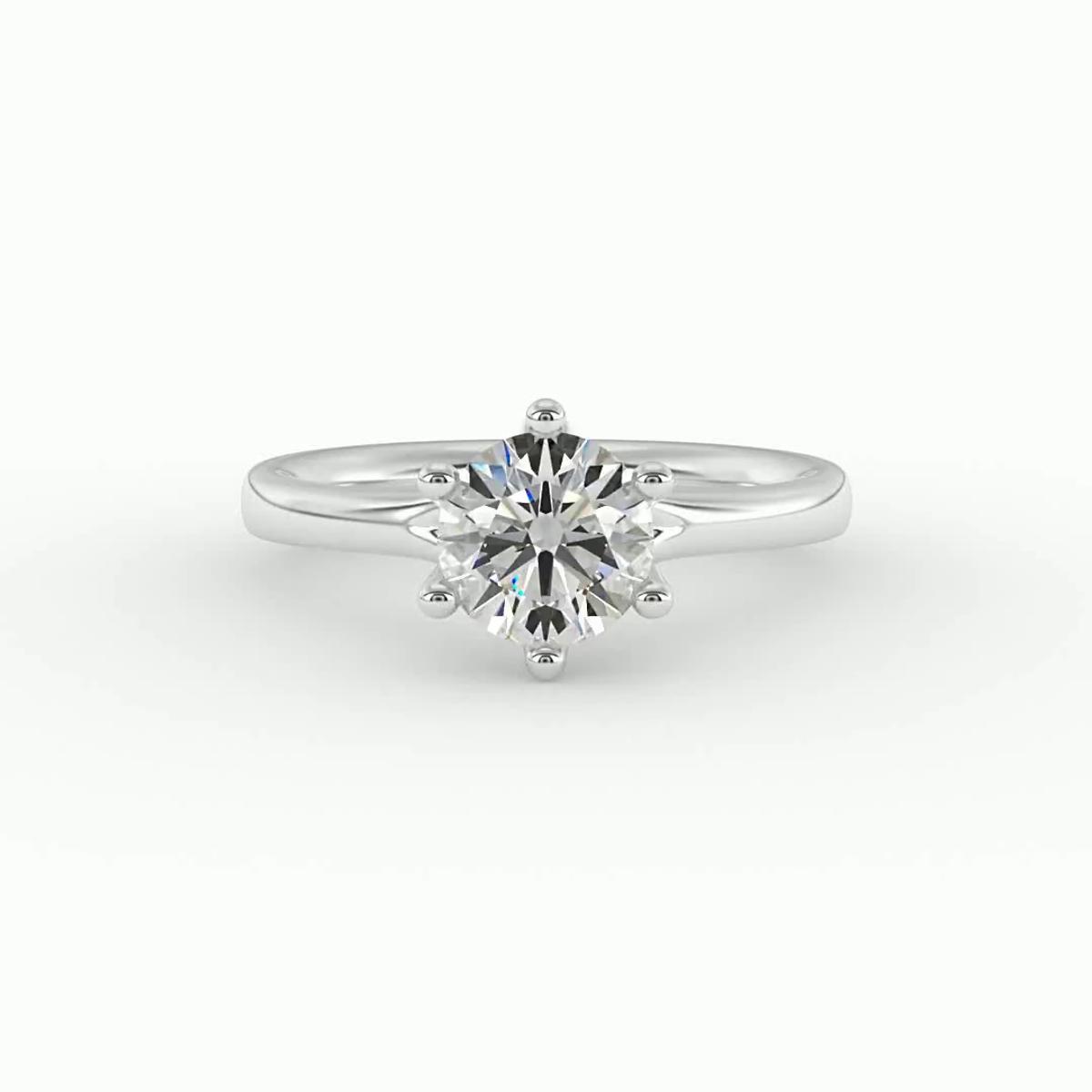 360 degree view of Kaylee 6 Prong Tapered Engagement Ring