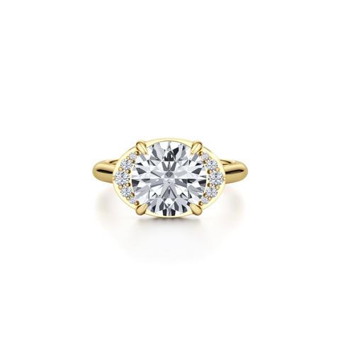 360 degree view of Belloc Graduated Side Halo Engagement Ring