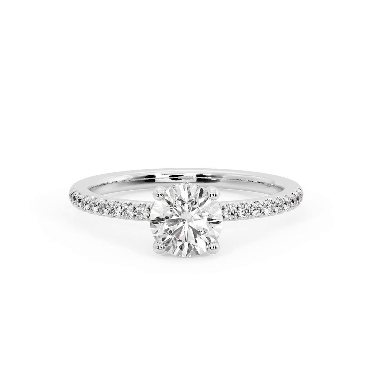 360 degree view of Emaan Two-Tone Pave Hidden Halo Engagement Ring