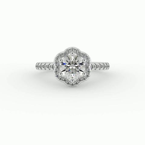 360 degree view of Cali Halo Engagement Ring