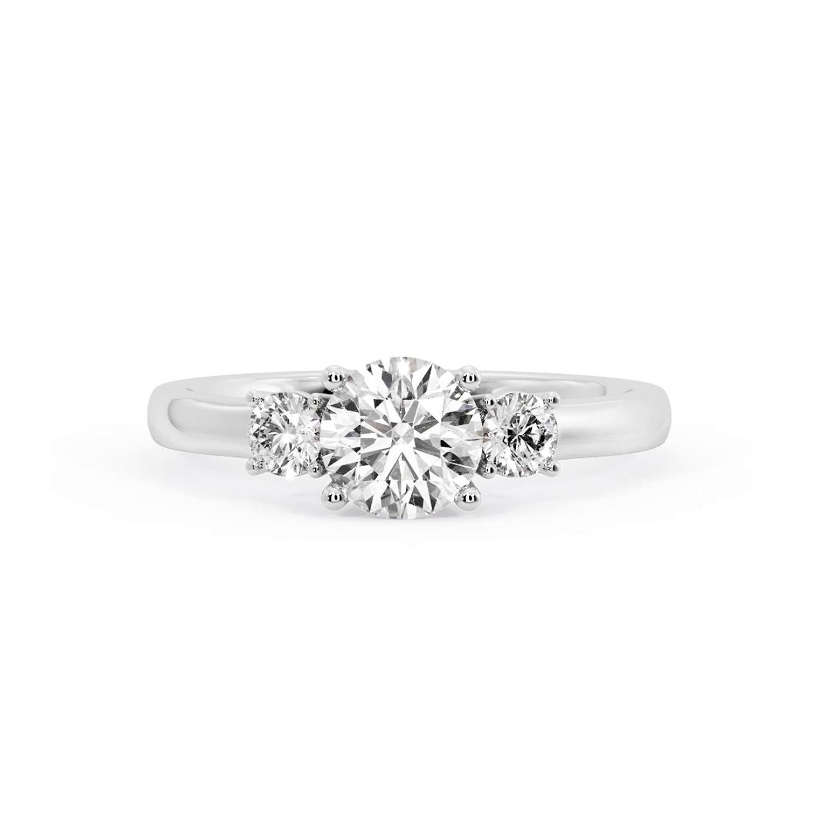 360 degree view of Hallie Three Stone Engagement Ring