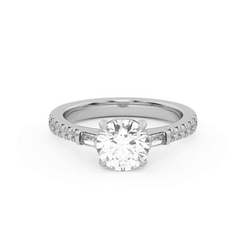 360 degree view of Francesca Round And Baguette Cathedral Engagement Ring