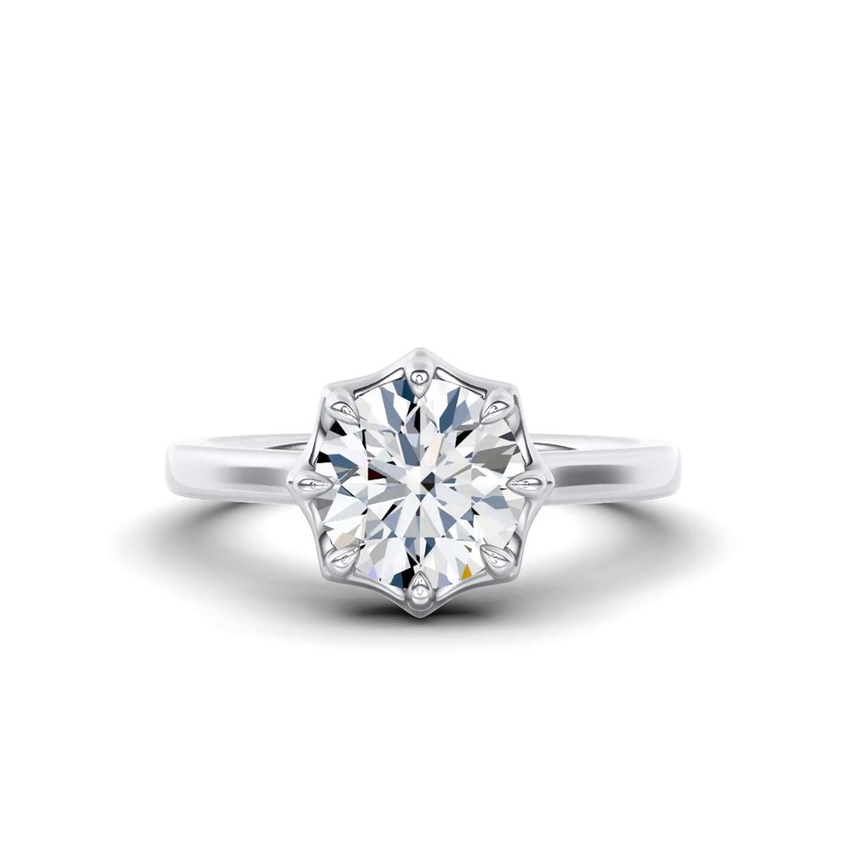 360 degree view of Octave Scalloped Lab Engagement Ring by Christian Siriano