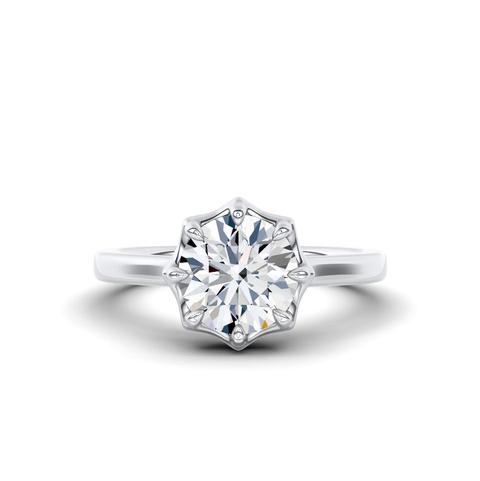 360 degree view of Octave Scalloped Lab Engagement Ring by Christian Siriano