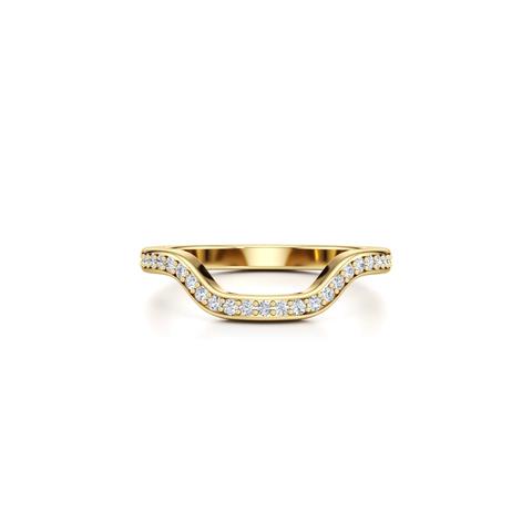 360 degree view of Orla Contoured Pavé Diamond Band
