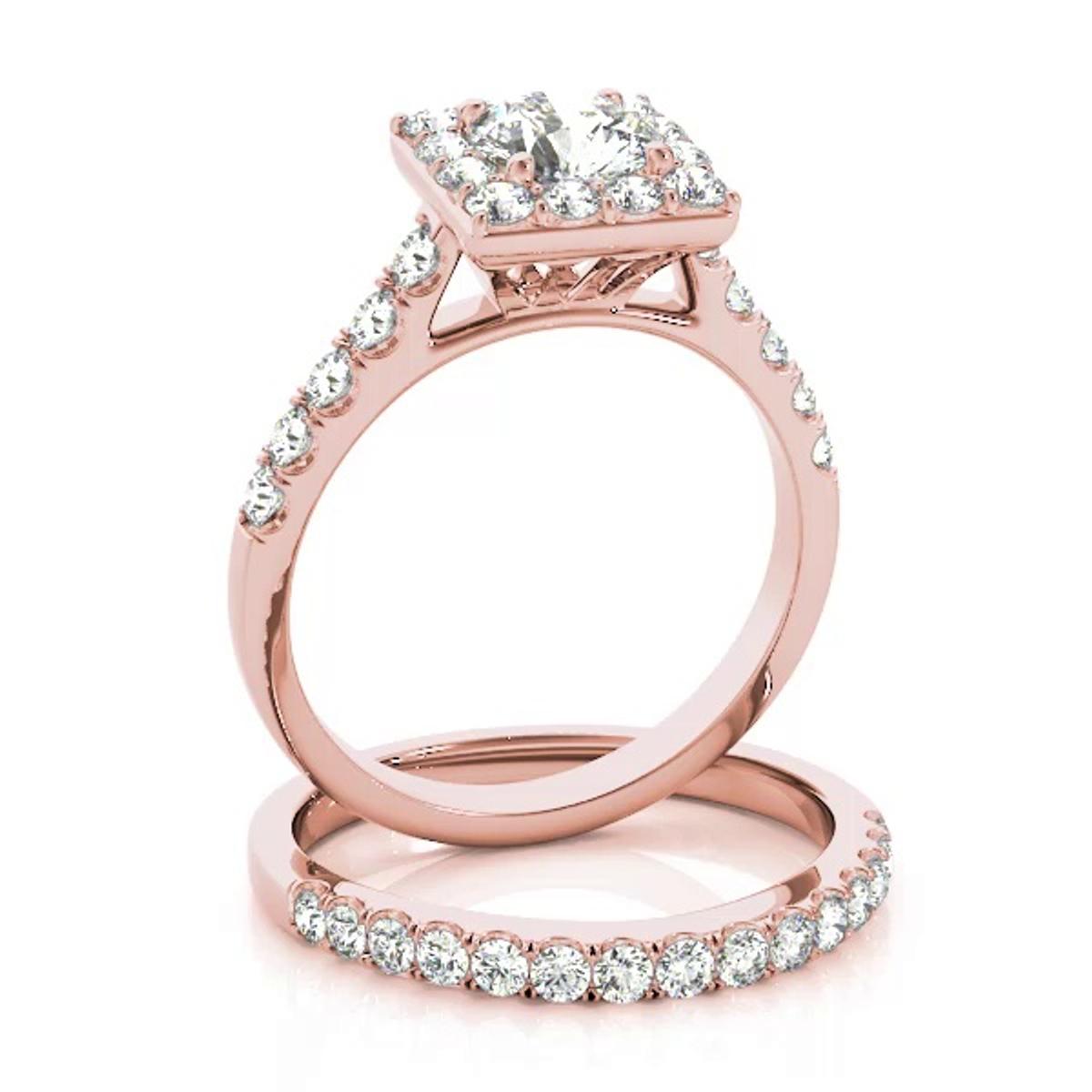 360 degree view of Meara Halo Engagement Ring
