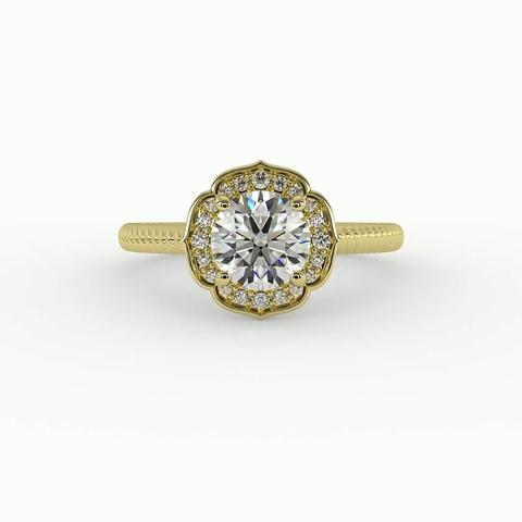 360 degree view of Alexis Halo Engagement Ring