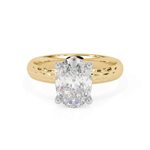 360 degree view of Geometric Hammered Solitaire Engagement Ring