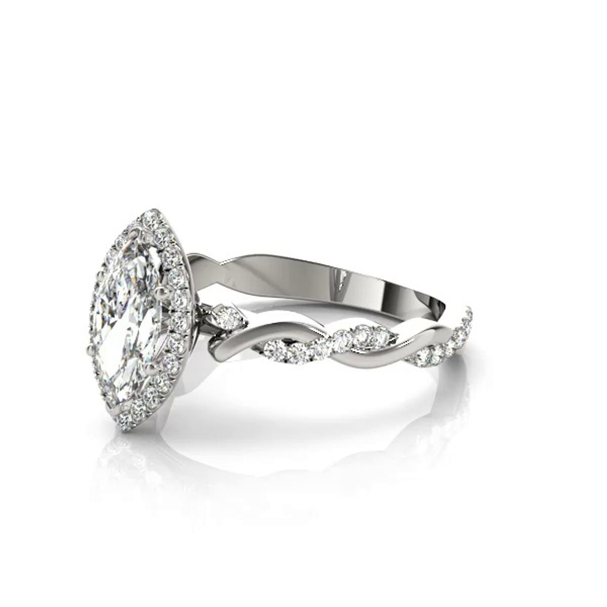 360 degree view of Kumasi Halo Engagement Ring