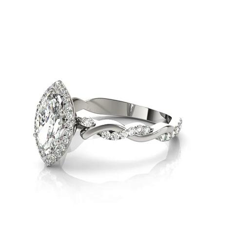 360 degree view of Kumasi Halo Engagement Ring