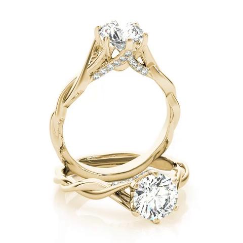 360 degree view of Skylar 6 Prong Twist Engagement Ring