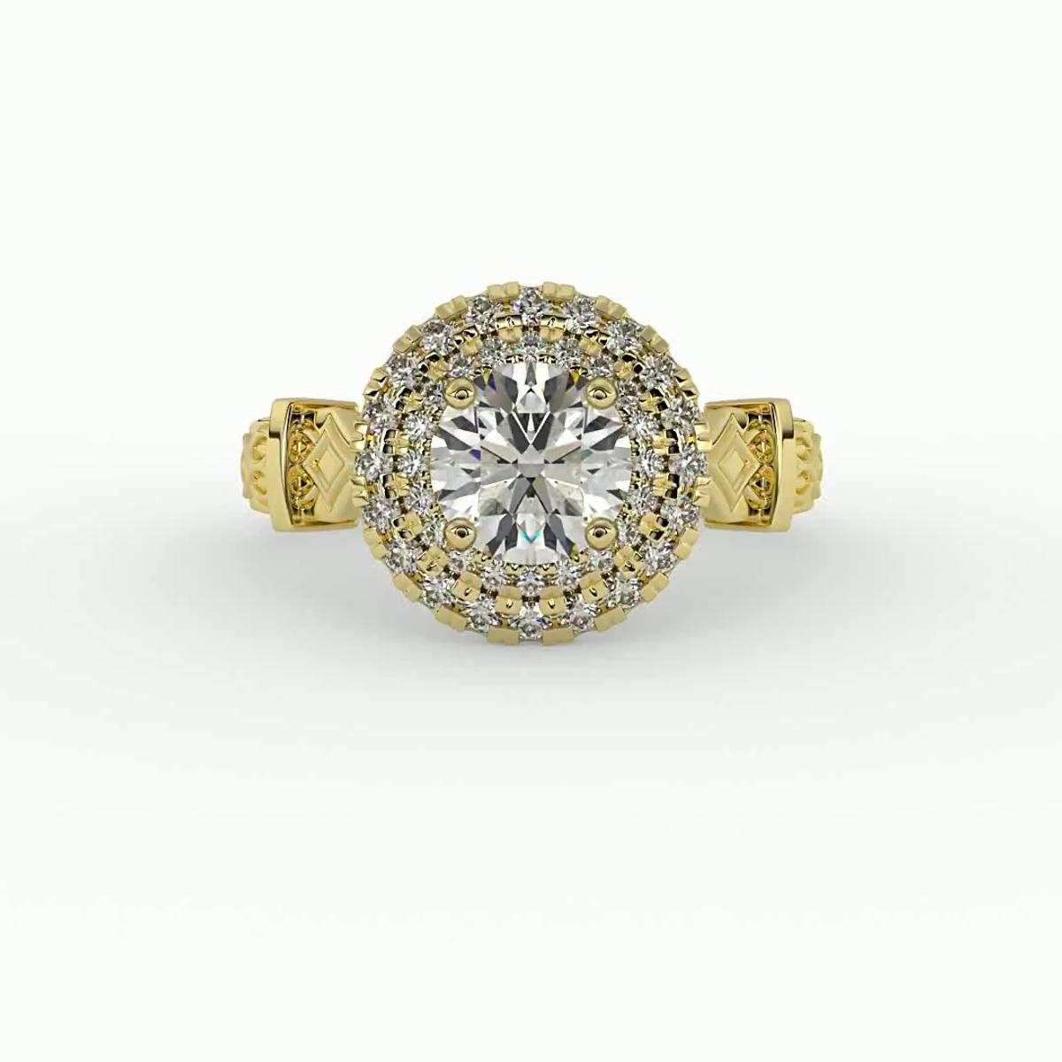 360 degree view of Evelynn Halo Engagement Ring
