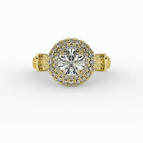 360 degree view of Evelynn Halo Engagement Ring