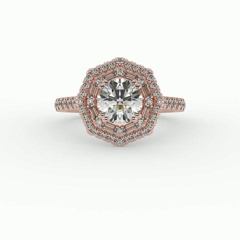 360 degree view of Kendall Halo Engagement Ring