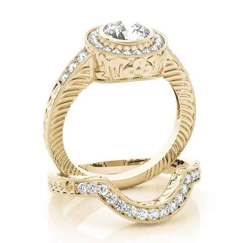 360 degree view of Hape Halo Engagement Ring