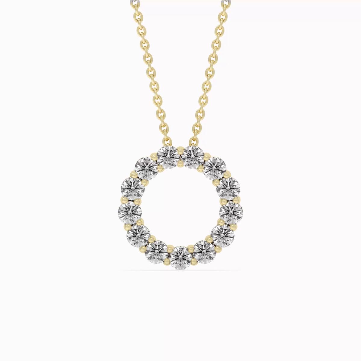 360 degree view of Circle Lab Diamond Vermeil Necklace (.75 ct. tw.)