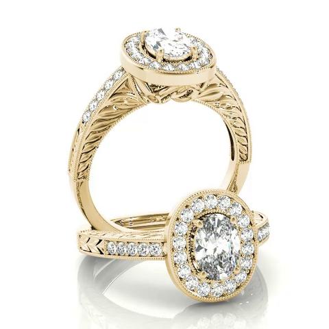 360 degree view of Azalea Halo Engagement Ring