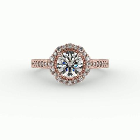 360 degree view of Nina Halo Engagement Ring