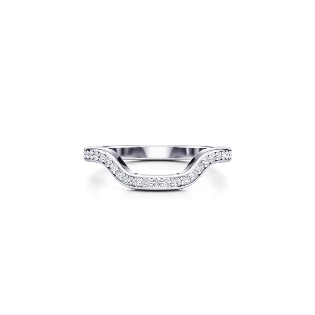 360 degree view of Orla Contoured Pavé Diamond Band