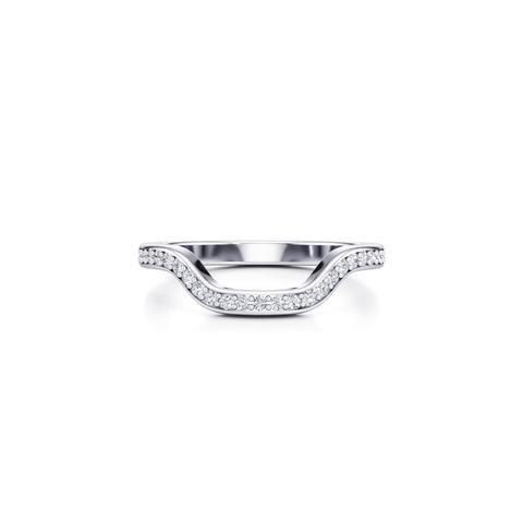 360 degree view of Orla Contoured Pavé Diamond Band