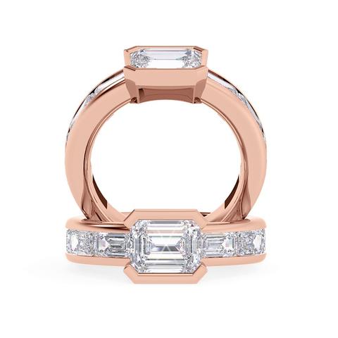 360 degree view of Hahn Lab Emerald Channel Set Engagement Ring