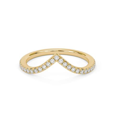 360 degree view of Brigitte Lab Diamond Pavé Chevron Band