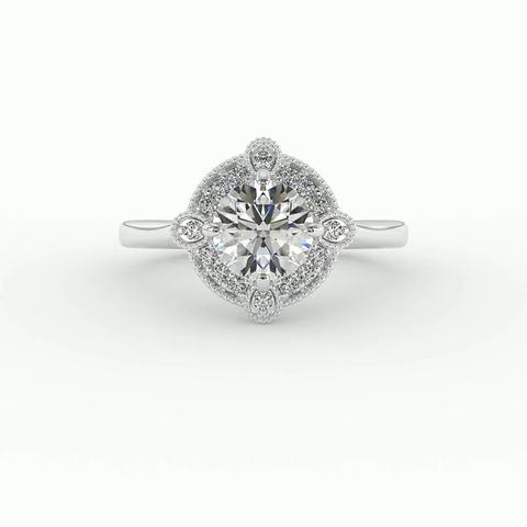 360 degree view of Amari Halo Engagement Ring
