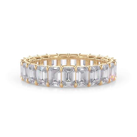 Emerald Cut Diamond Eternity Ring (4.0 ct. tw.) - 18K Yellow