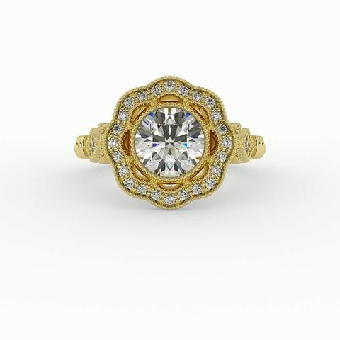 360 degree view of Haven Halo Engagement Ring