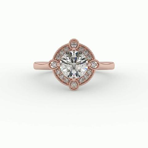 360 degree view of Amari Halo Engagement Ring