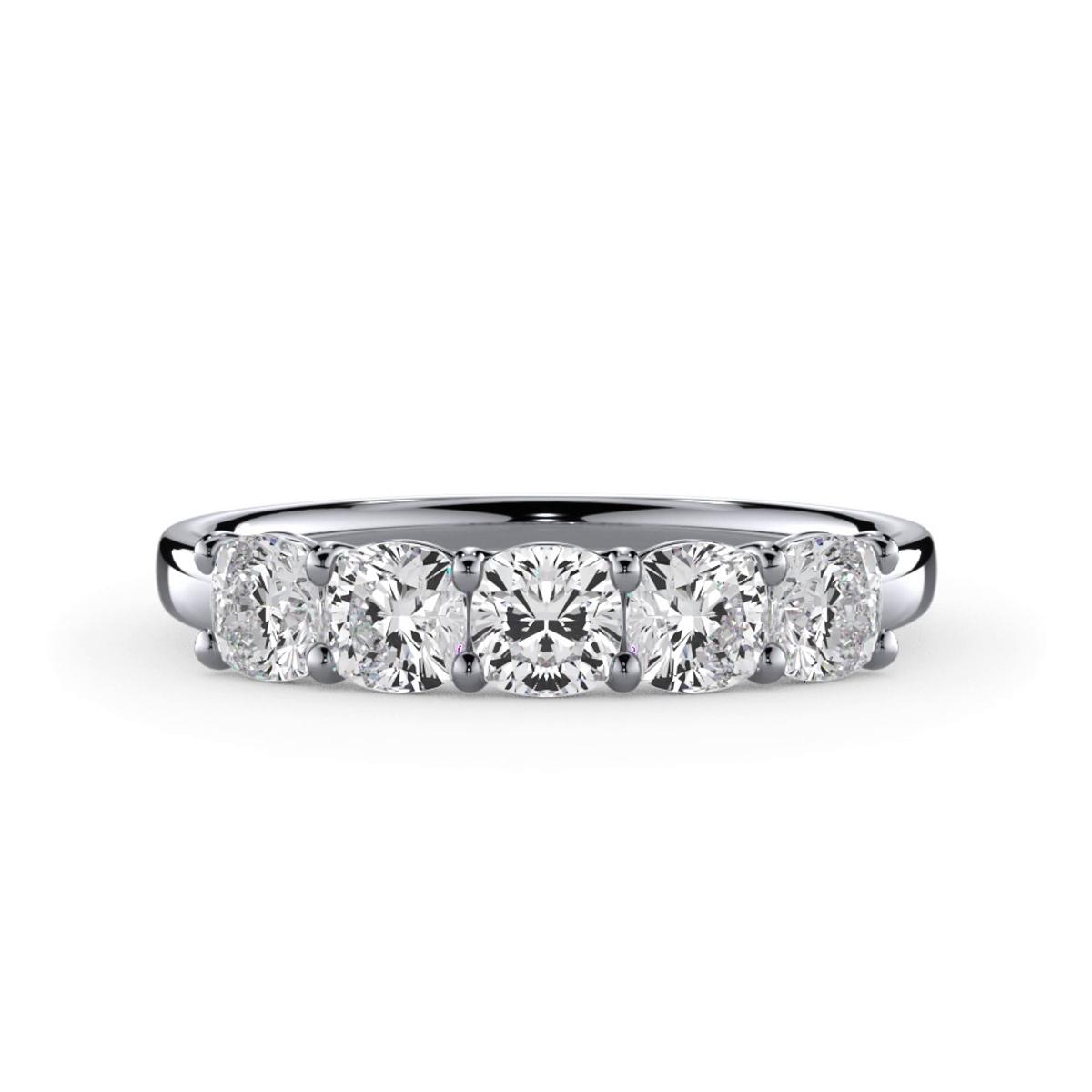 Cushion Cut Diamond 5 Stone Ring (1.00 ct. tw.) - 14K White Gold