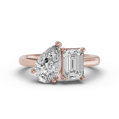 360 degree view of Toi Et Moi Pear & Emerald-Cut Lab Diamond Ring (3.00 ct. tw.)