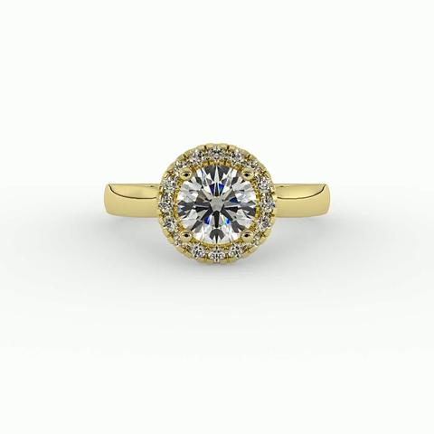 360 degree view of Gia Halo Engagement Ring