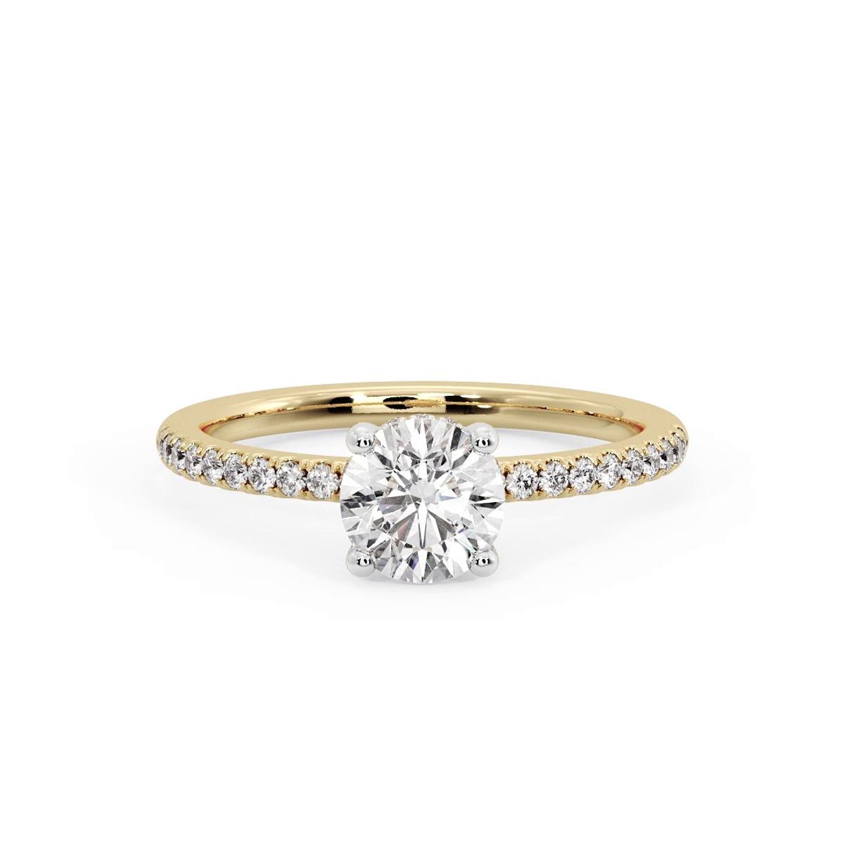 360 degree view of Emaan Two-Tone Pave Hidden Halo Engagement Ring