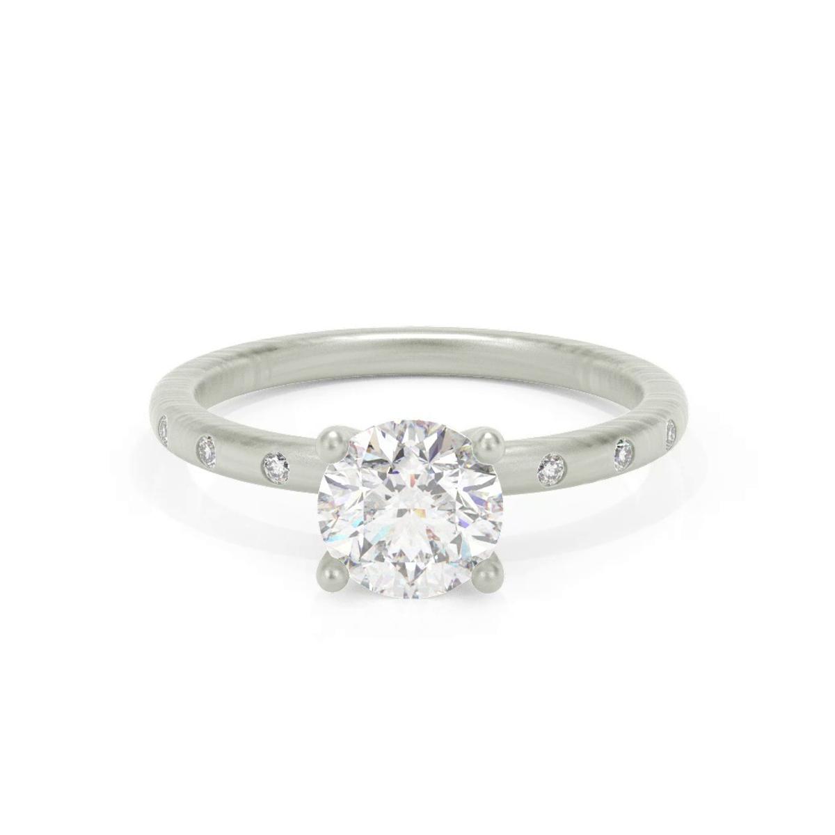 360 degree view of Alondra Brushed Finish Engagement Ring