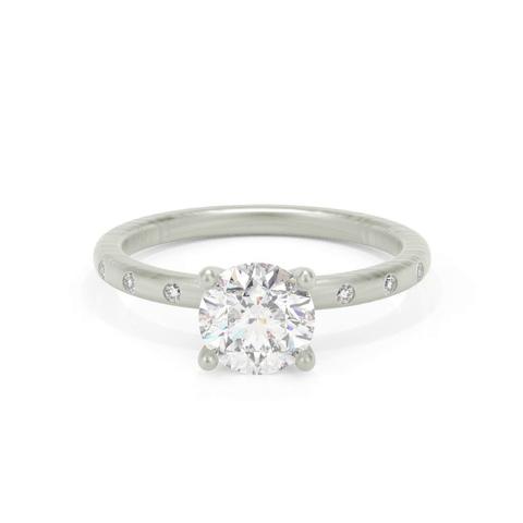 360 degree view of Alondra Brushed Finish Engagement Ring