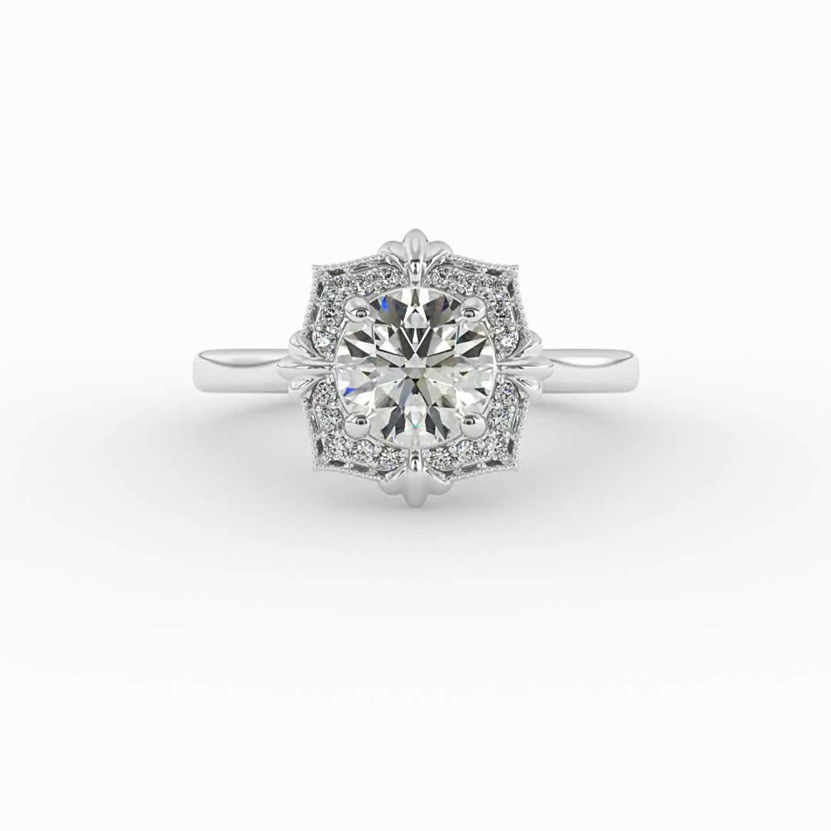 360 degree view of Kiara Halo Engagement Ring