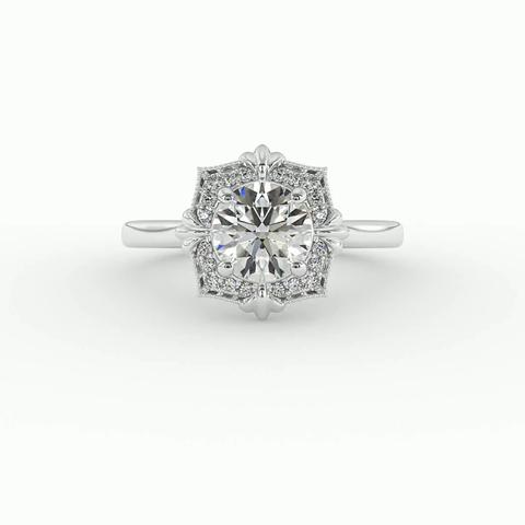 360 degree view of Kiara Halo Engagement Ring