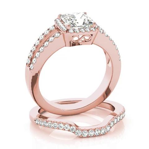 360 degree view of Elliana Halo Engagement Ring