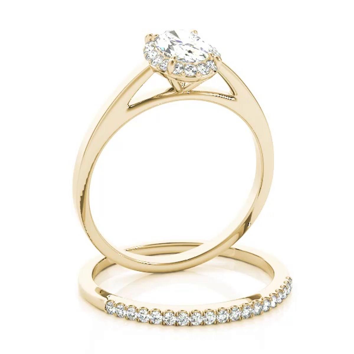 360 degree view of Zoey Halo Engagement Ring