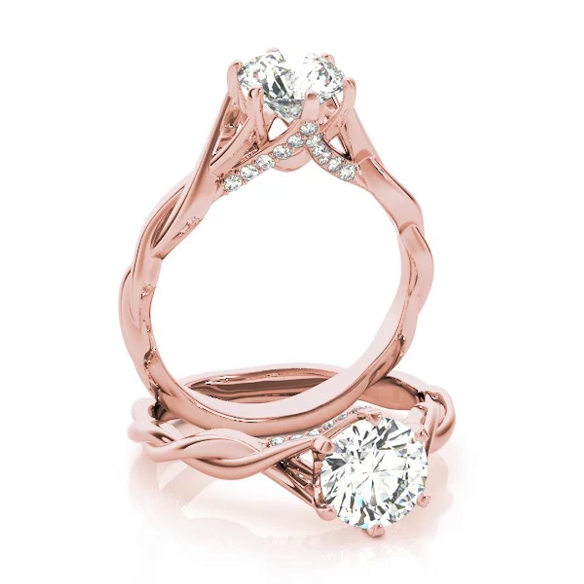 360 degree view of Skylar 6 Prong Twist Engagement Ring