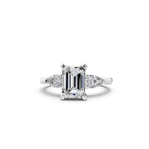 360 degree view of Madison Three-Stone Lab Pear Engagement Ring