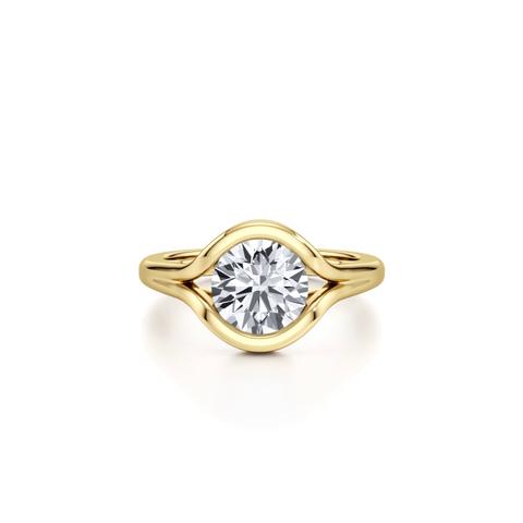 360 degree view of Orla Split Bezel Solitaire Engagement Ring