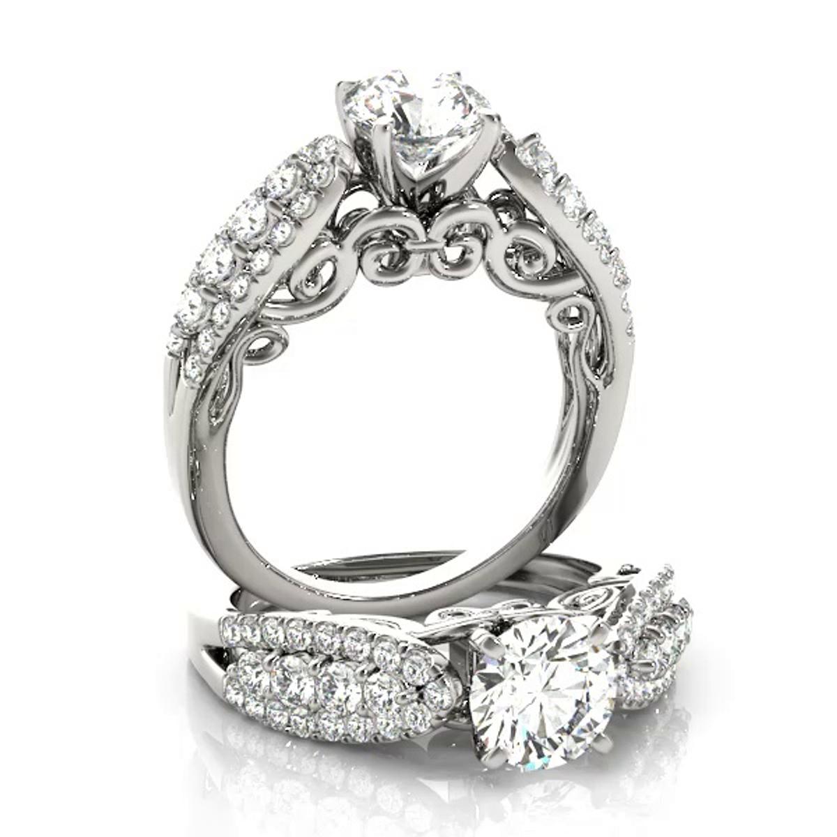 360 degree view of Destiny 3 Row Diamond Engagement Ring