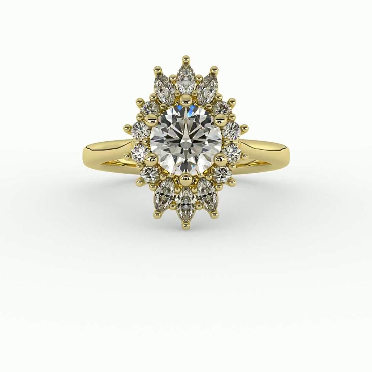 360 degree view of Talia Celestial Halo Engagement Ring