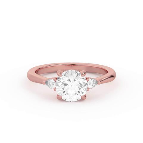 360 degree view of Kelsey Pear Diamond Three-Stone Engagement Ring