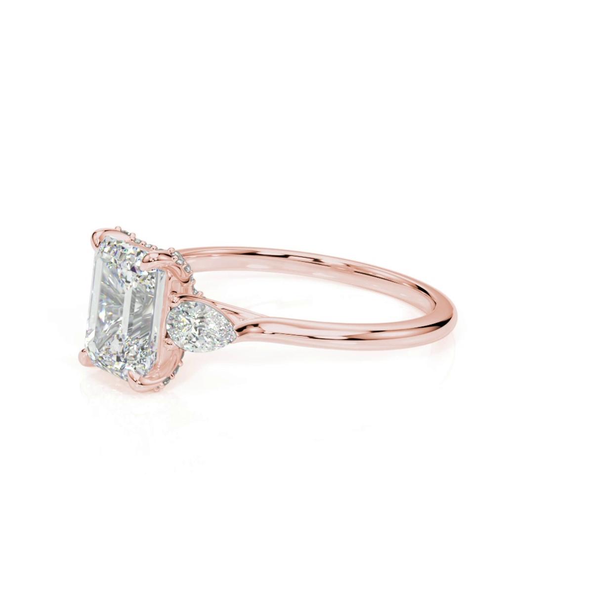 360 degree view of Lilith Three Stone Diamond Engagement Ring