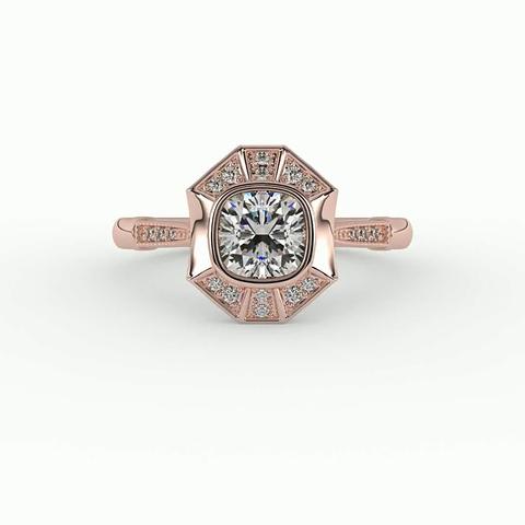360 degree view of Fatima Halo Engagement Ring